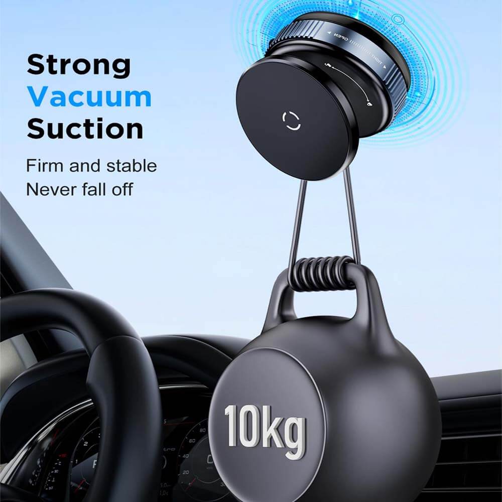 360° Adjustable Vacuum Magnetic Phone Holder Stand - Foldable Suction Car Mount For Dashboard, Windshield & Wall