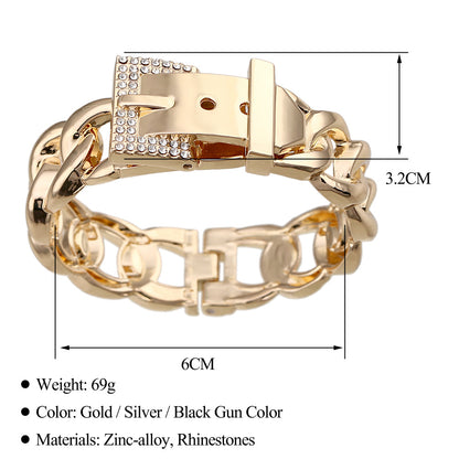 Zircon Buckle Bangle Bracelet