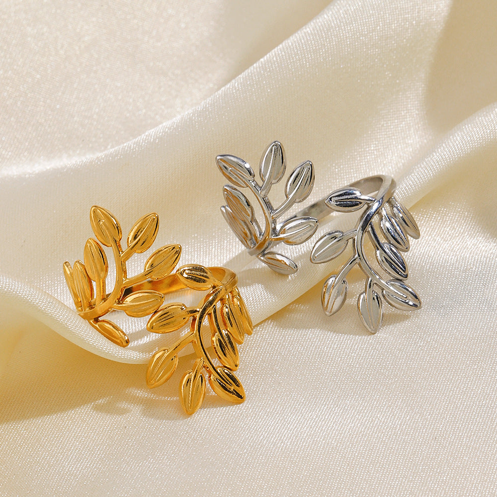 Open Leaf Adjustable Ring