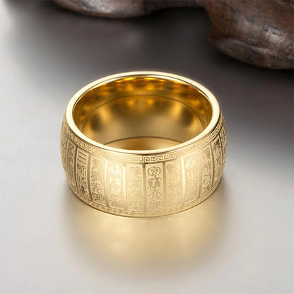 🔥 Buddhist Golden Light Mantra Titanium Steel Ring【HOT SALE-45%OFF🔥🔥🔥】