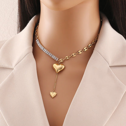 Dangling Heart Zircon Necklace