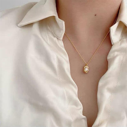 Baroque Pearl T Necklace