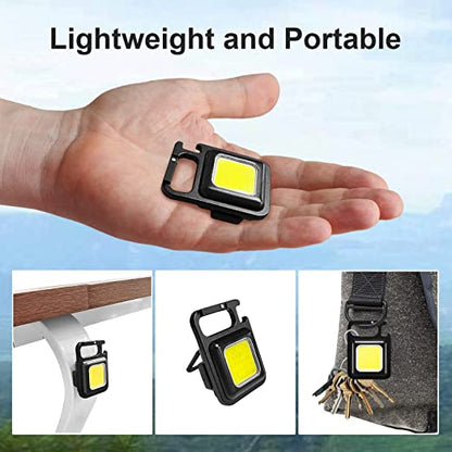 Keychain Flashlight With Bottle Opener, Magnetic Base And Folding Bracket Mini Flashlight