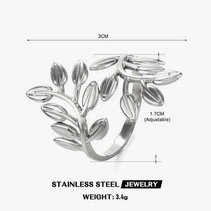 Open Leaf Adjustable Ring