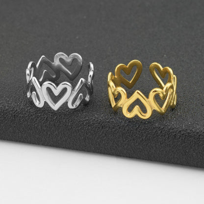 Multi Heart Adjustable Ring