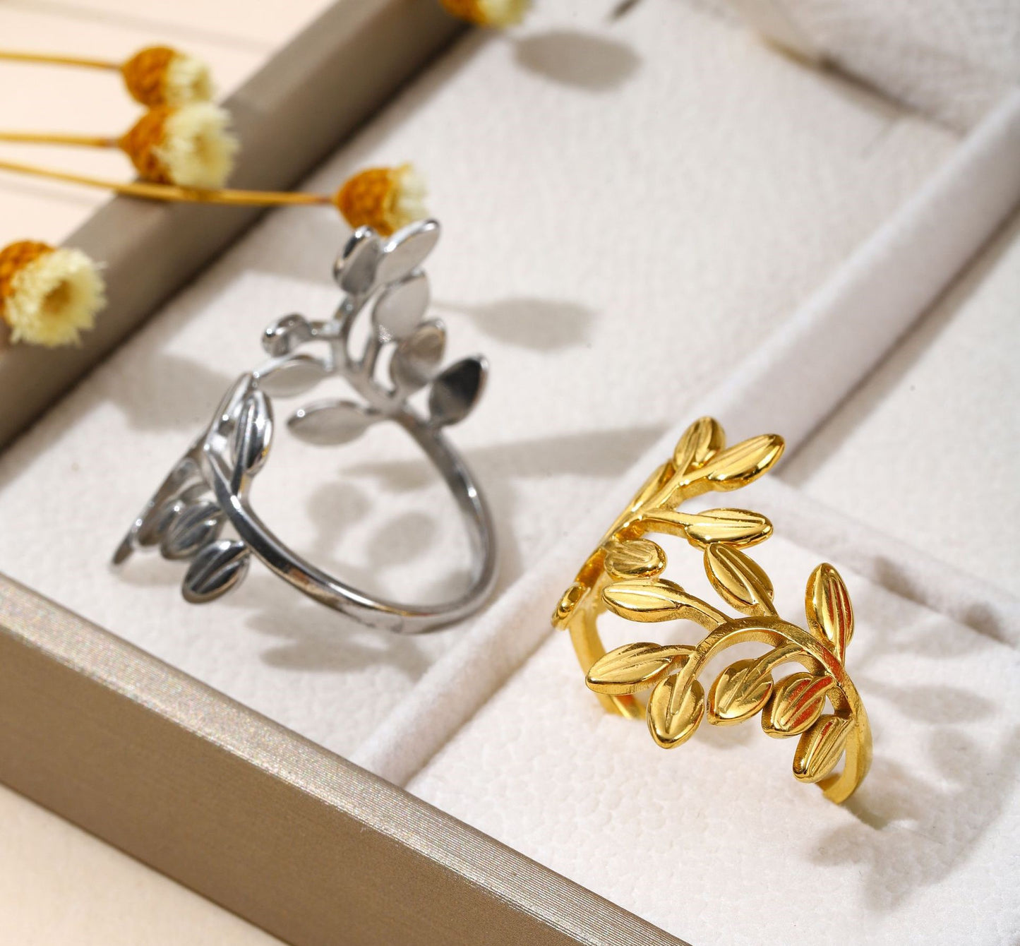 Open Leaf Adjustable Ring