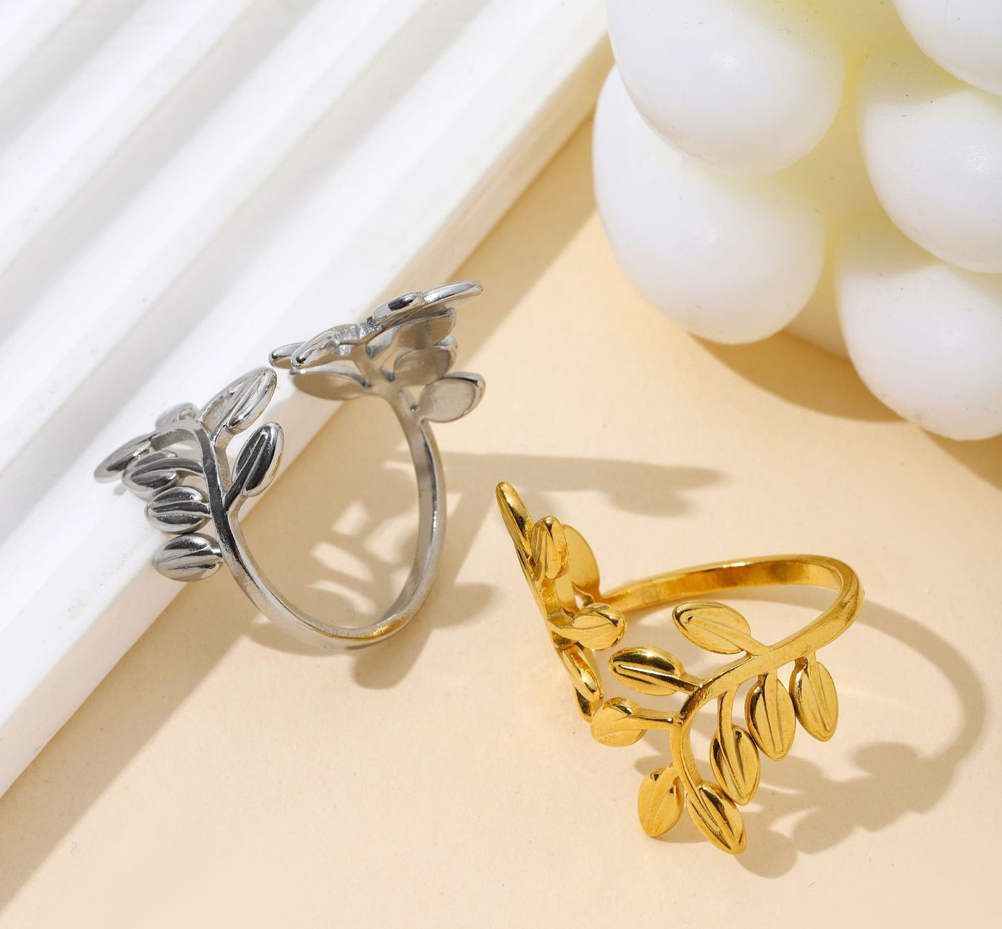 Open Leaf Adjustable Ring