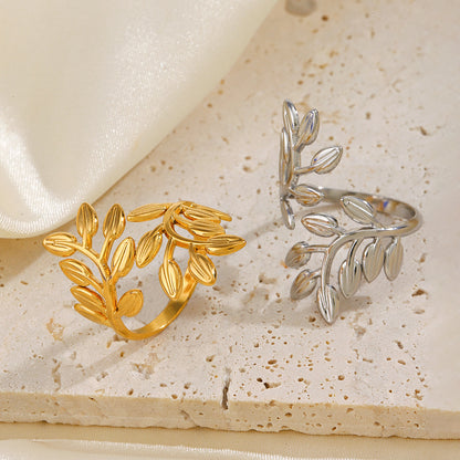 Open Leaf Adjustable Ring