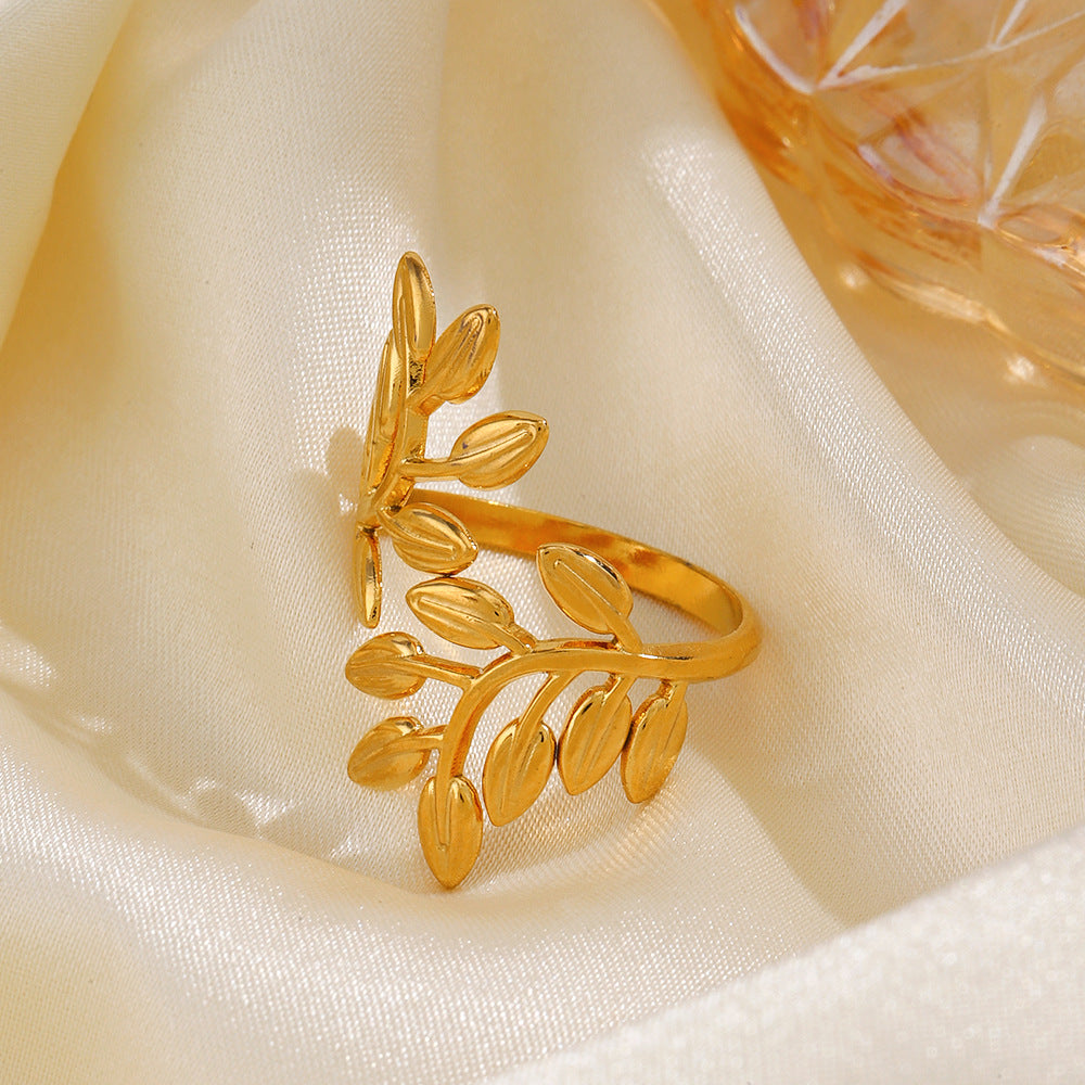 Open Leaf Adjustable Ring