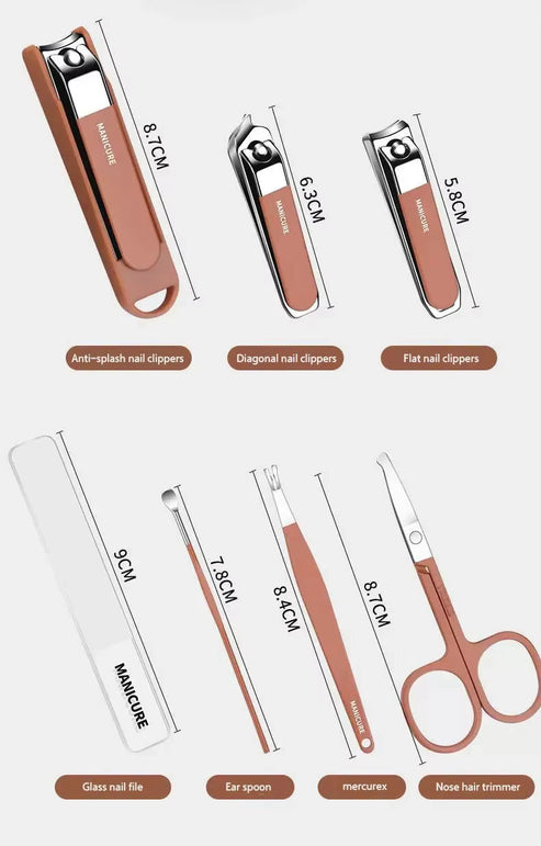 💅 Anti-Splash Nail Clipper Set - 7 PCS Manicure Protection Tools 🛡️✨