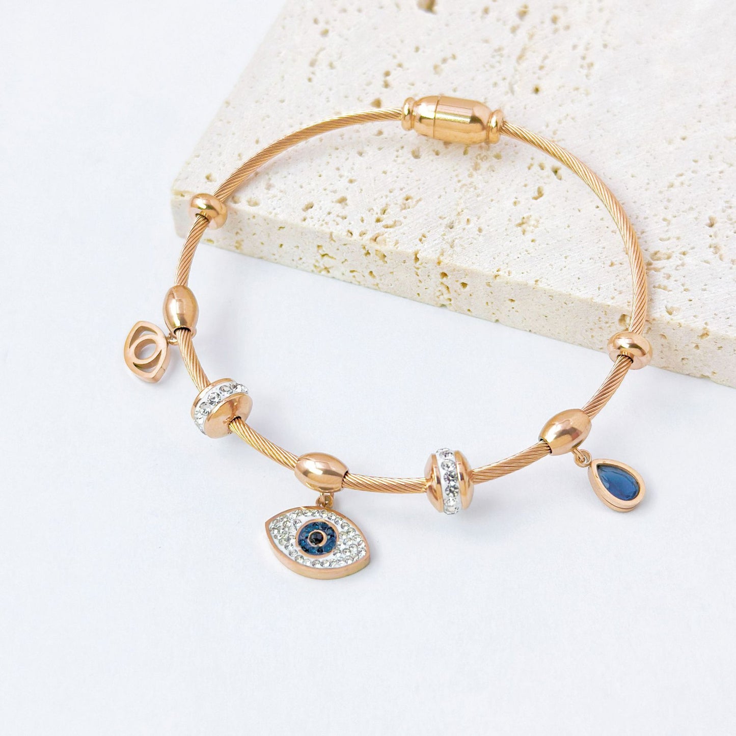 Classic Evil Eye Charm Bangle