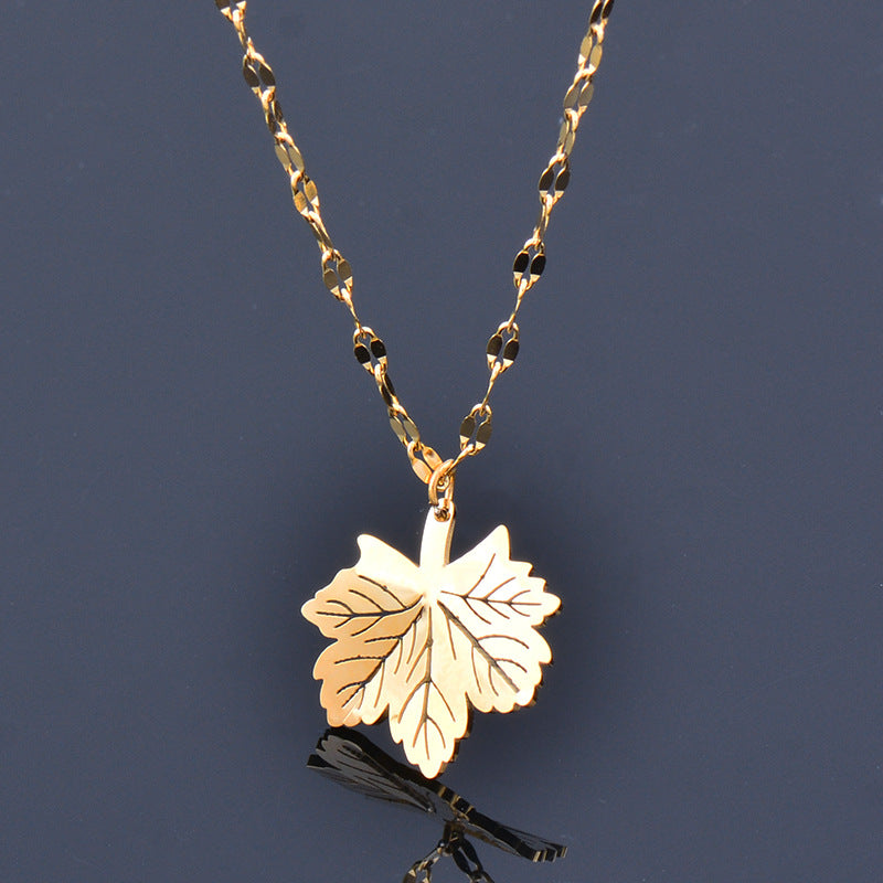 Aesthetic Leaf Pendant Chain