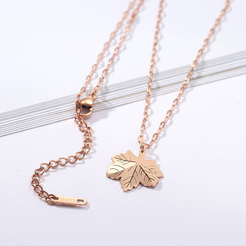 Aesthetic Leaf Pendant Chain