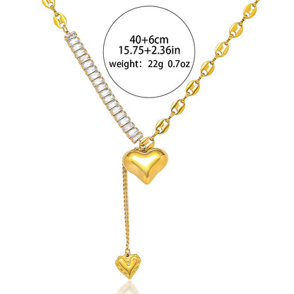 Dangling Heart Zircon Necklace