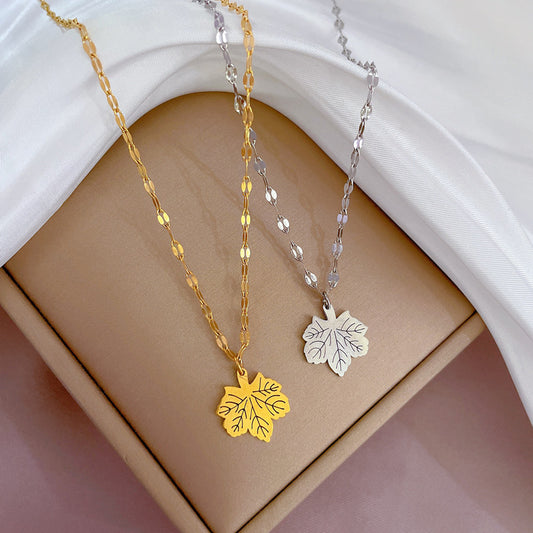 Aesthetic Leaf Pendant Chain