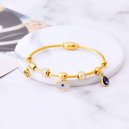 Classic Evil Eye Charm Bangle