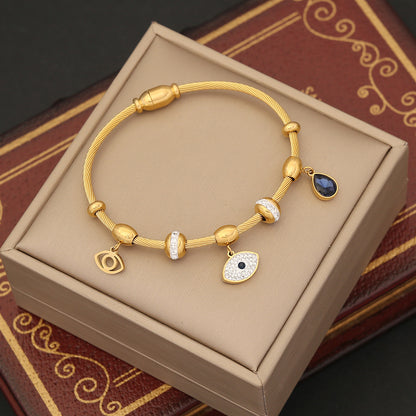 Classic Evil Eye Charm Bangle