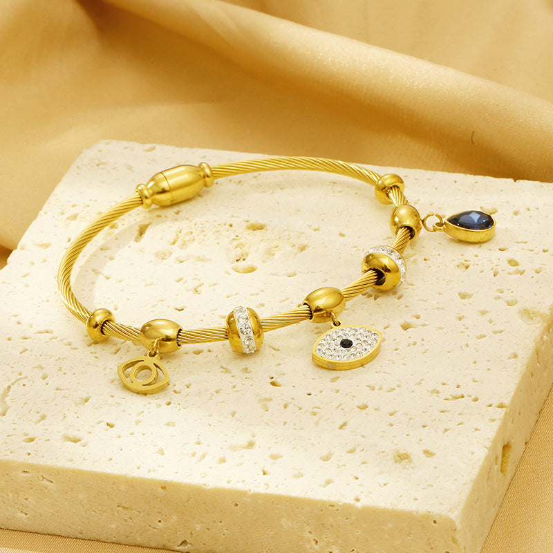 Classic Evil Eye Charm Bangle